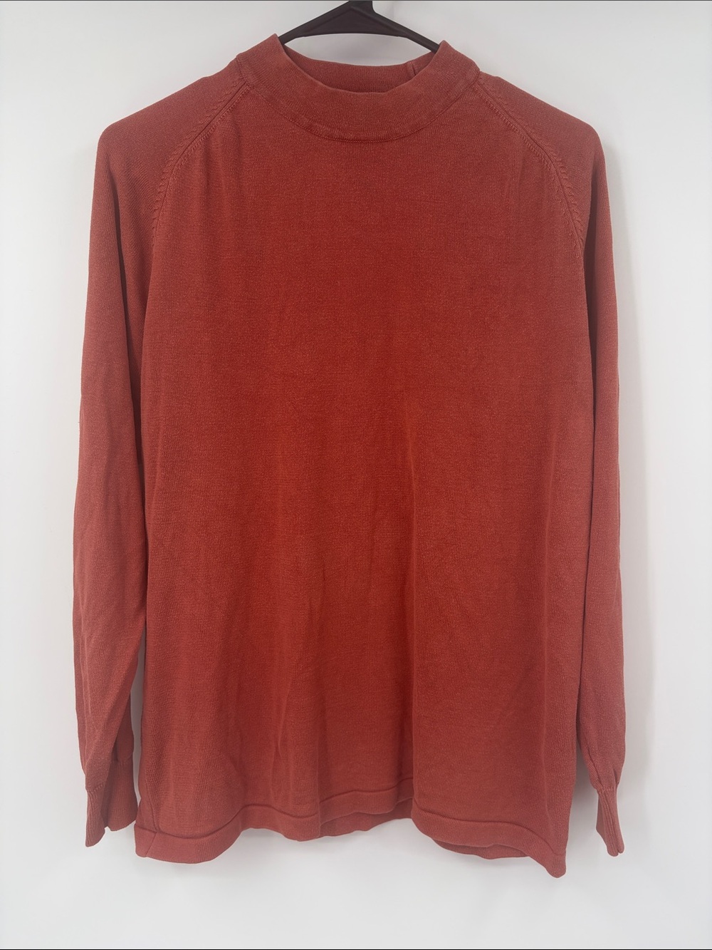 Johnston & Murphy Rust Orange 100% Silk Sweater Size Medium